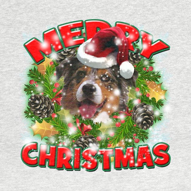 Merry Christmas Aussie Dog Gift by Just Another Shirt